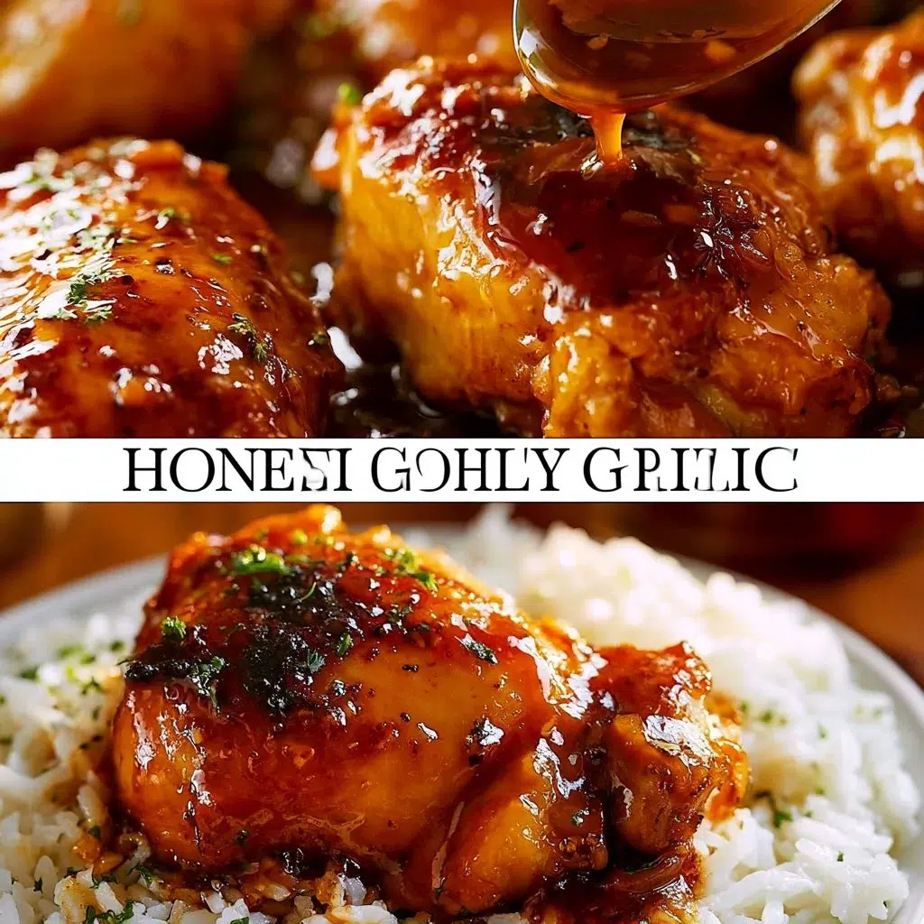 Honey Garlic Chicken Thighs Recipe – Sweet and Savory Delight 6 Deliciously glazed Honey Garlic Chicken Thighs served on a plate
