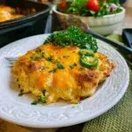 Delicious Jalapeño Chicken Popper Bake featuring chicken, cream cheese, and jalapeños.