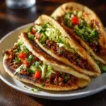 Delicious Mediterranean ground beef pita pockets filled with fresh ingredients