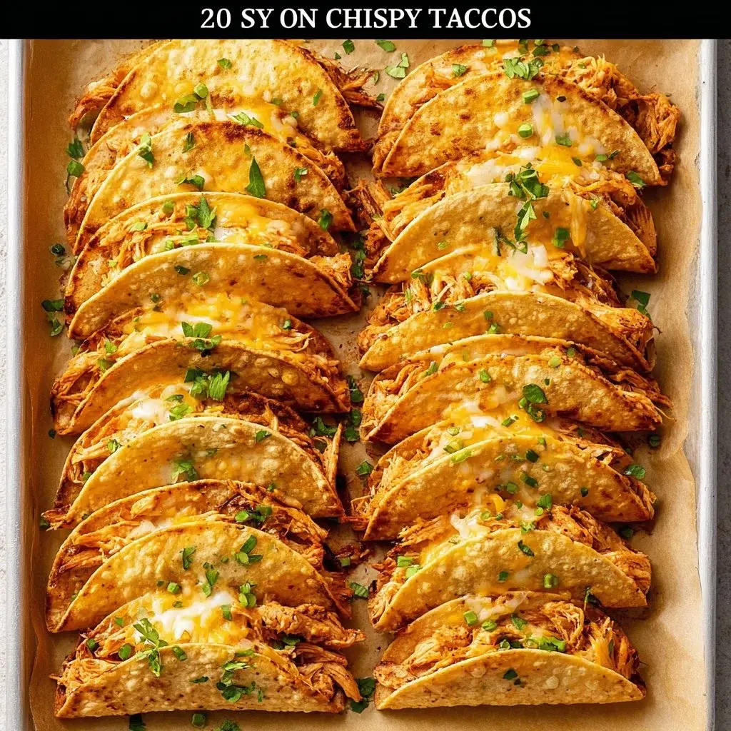 Mini Baked Chicken Tacos Recipe – Easy & Delicious 6 Plate of mini baked chicken tacos topped with fresh cilantro and lime.