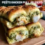 Pesto Chicken Sliders served on a platter, perfect for easy lunch or dinner meals.