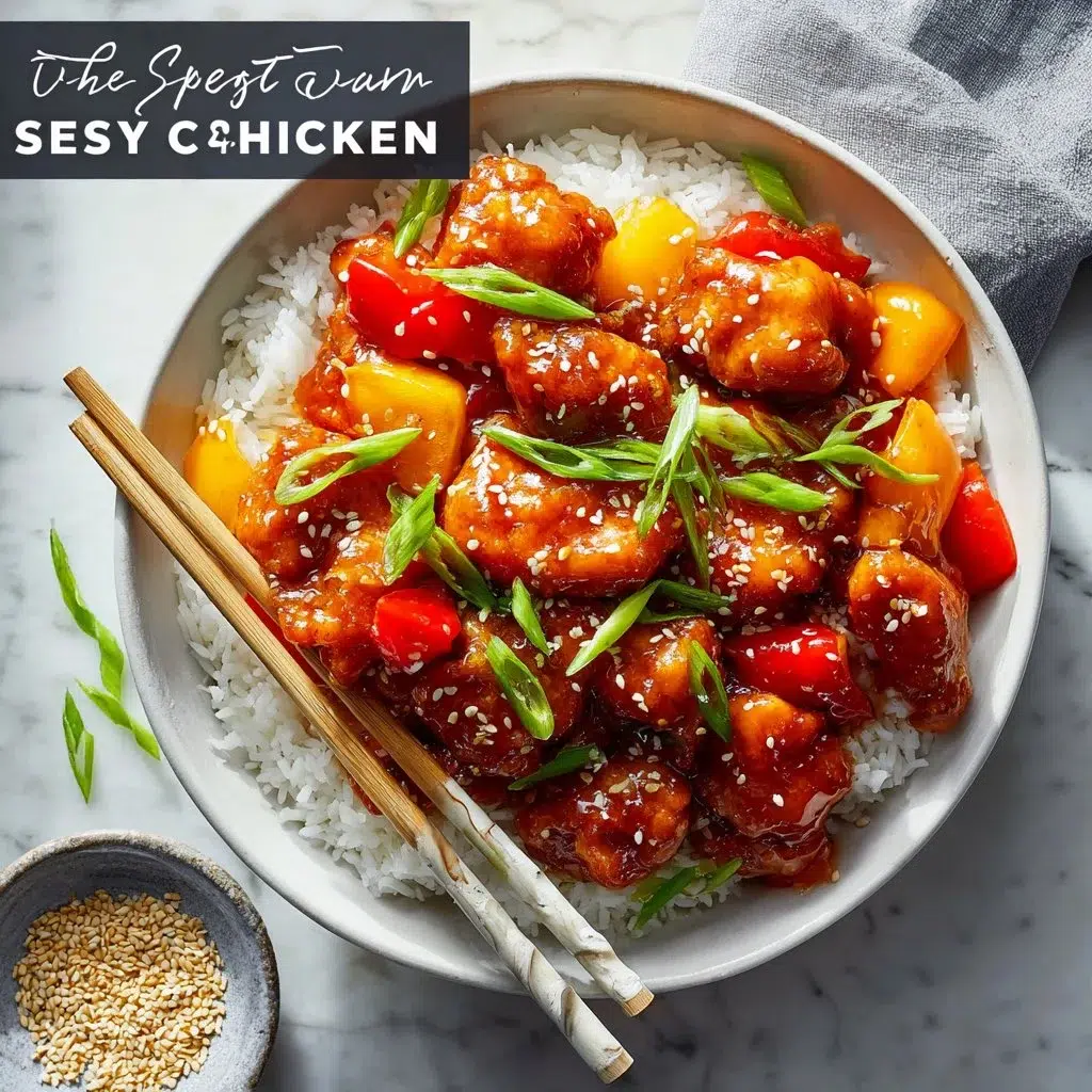 Plate of Sweet and Sour Pineapple Chicken with colorful vegetables