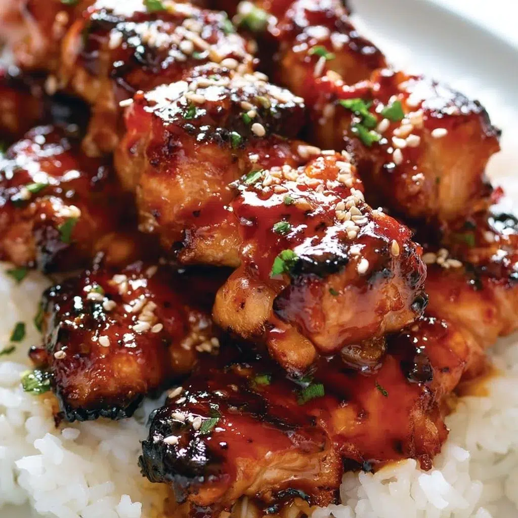 Teriyaki Chicken Skewers: Easy and Delicious Grill Recipe 6 Delicious teriyaki chicken skewers on a grill, showcasing their marinated glaze.