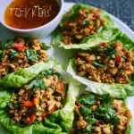 Delicious Thai chicken lettuce wraps prepared with fresh ingredients