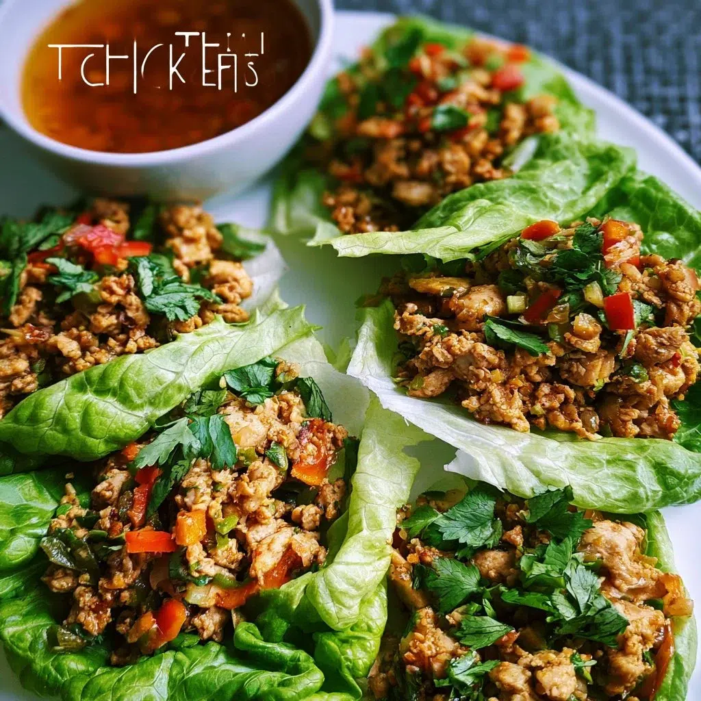 Thai Chicken Lettuce Wraps: A Flavorful and Easy Recipe 6 Delicious Thai chicken lettuce wraps prepared with fresh ingredients